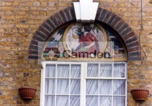 Gilbert Bayes artwork, The Swan Princess, on St Christopher's House