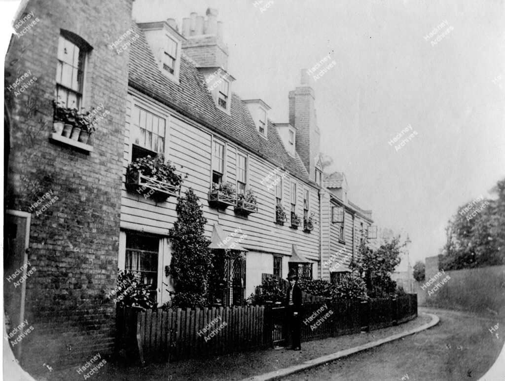 Pond Lane (now Millfields Road), looking east, c.1880.