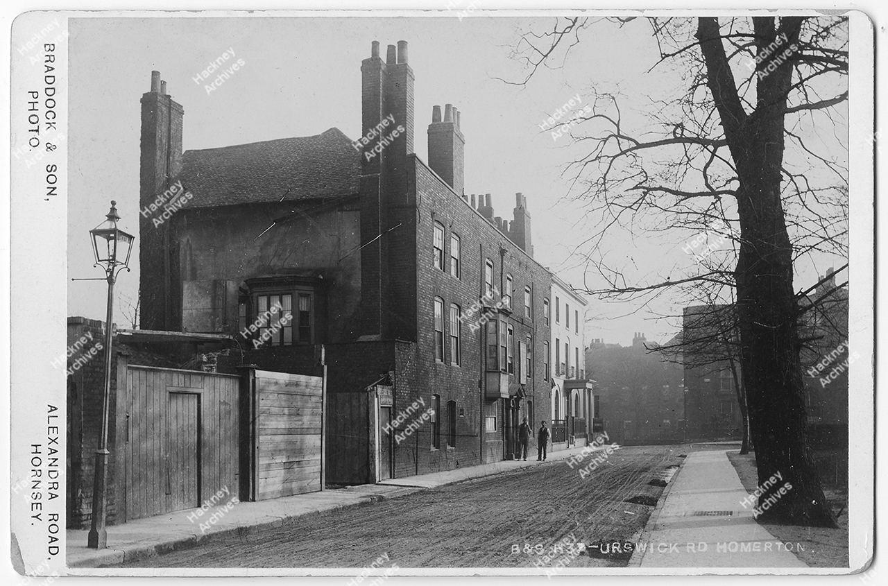 Urswick Road, looking south towards junction with Sutton Place; showing Upton House, when it was