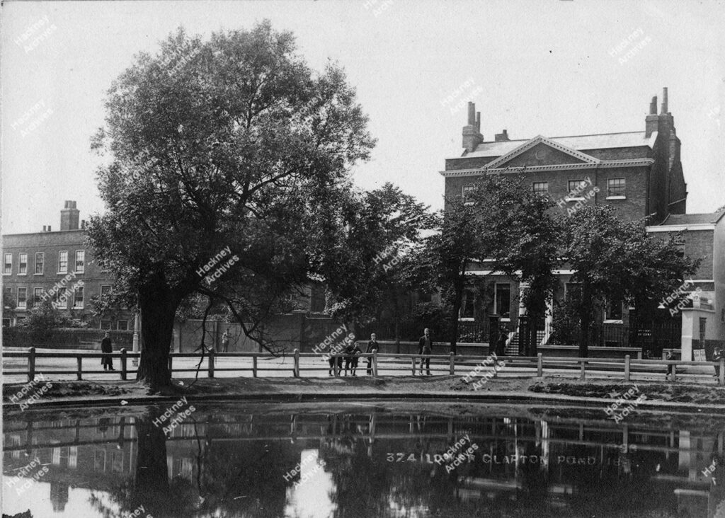 Lower Clapton Road, south end of the Pond with west side of Lower Clapton Road, c.1886