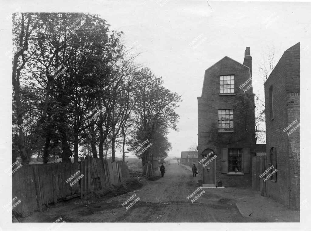 Marsh Lane, east of Homerton Lane; looking east towards Marsh Gate, c.1890