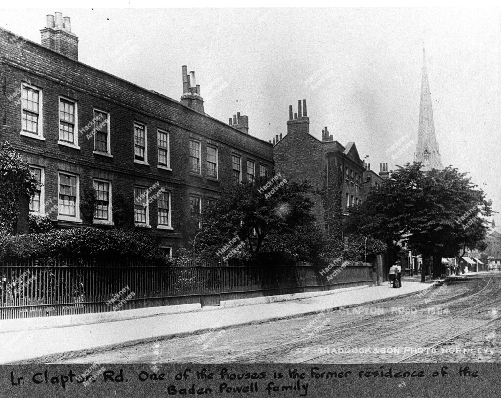 Lower Clapton Road, west side opposite ponds; showing Clapton Wesleyan Church, c.1884.