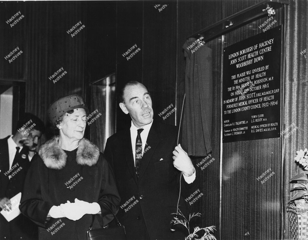 The official opening of the Hackney London Borough John Scott Health Centre at Woodberry Down by the Minister of Health Kenneth Robinson MP on Friday 22nd October 1965.