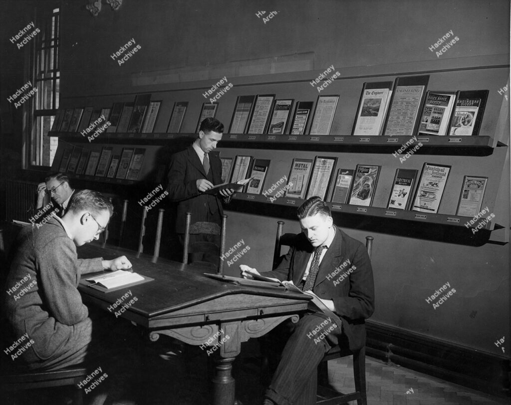 Hackney Central Library.  Reading Room, c.1948.
