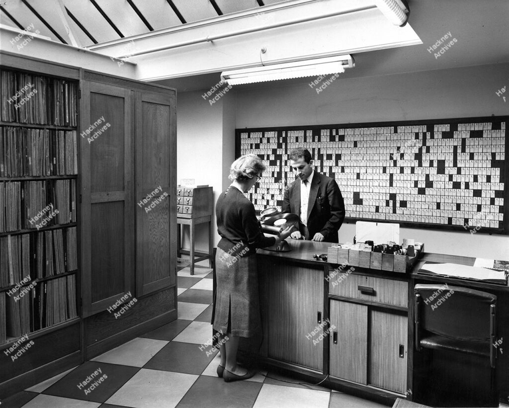 Hackney Central Library, Music Library. 1955.