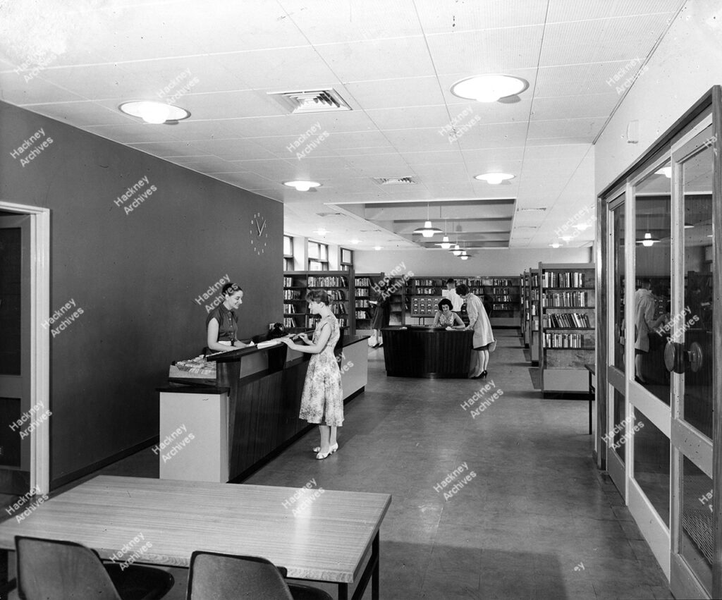 Dalston Library, interior, c.1970.