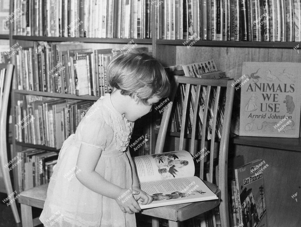Dalston Library, interiors of children’s section, c.1976.