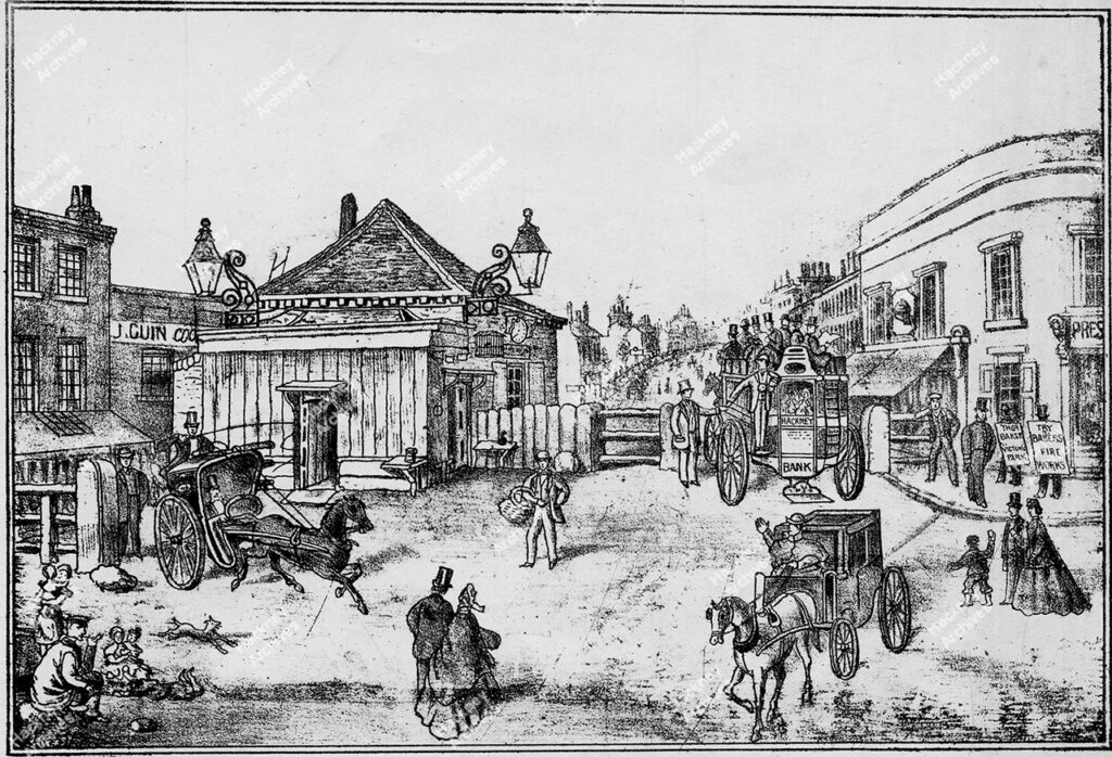 Cambridge Heath Toll Gate, demolished 1864.