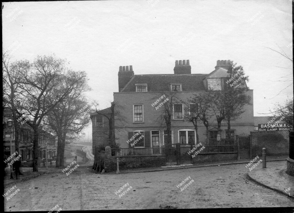 Marsh Lane, looking east from corner of Homerton Lane, c.1880.