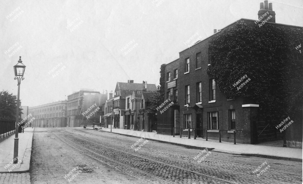 Lower Clapton Road, west side, from near Rowhill Road to Clapton Passage. Showing Windsor Castle pub, c.1890.