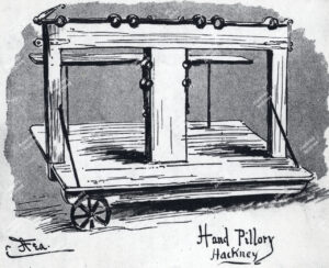 The Hackney Hand Pillory, St. Johns at Hackney, c.1700.