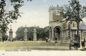 The Entrance Gates, Victoria Park, junction of Gascoyne Road and Victoria Park Road, c.1890.