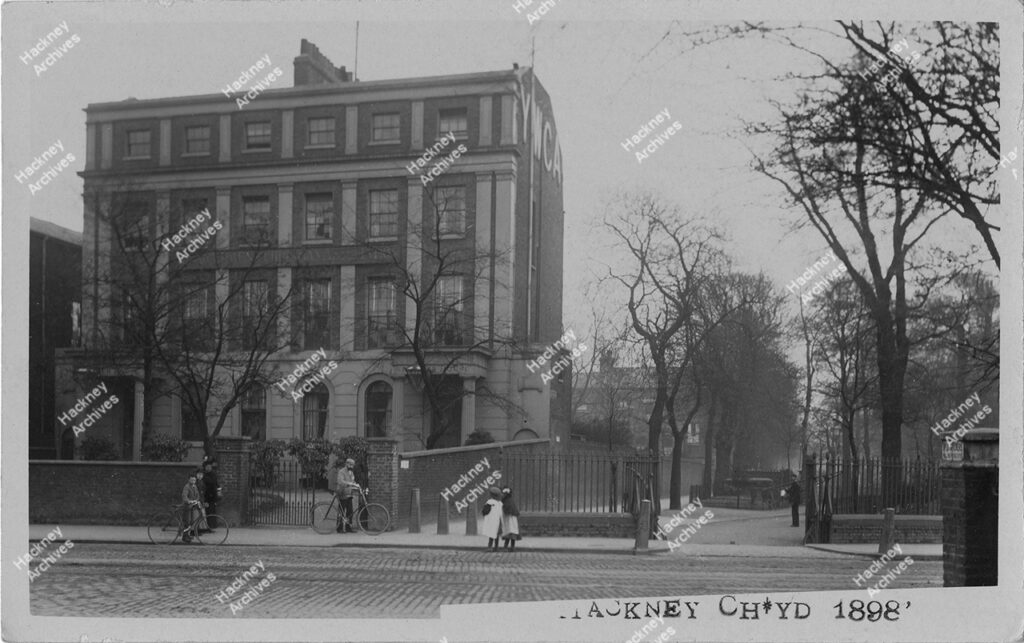 Mare Street, east side, showing St. John’s Rectory (in use as Y.M.C.A. building) and entrance to Churchyard, north of Tower. Postcard. 1898