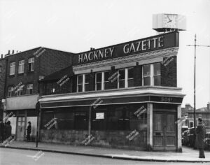 The Hackney Gazette, 505a Kingsland Road and corner of Stamford Road, Hackney, c.1966.