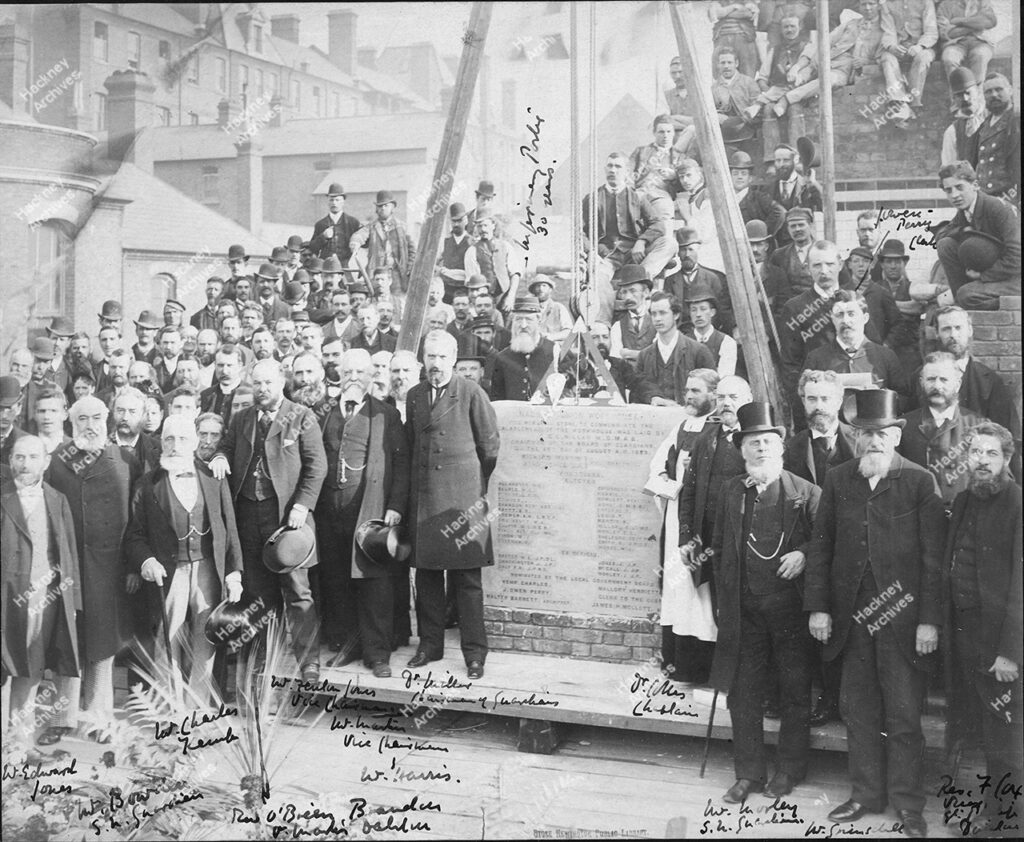 Hackney Union Workhouse and Board of Guardians: foundation stone-laying ceremony for the workhouse extension, 1889.