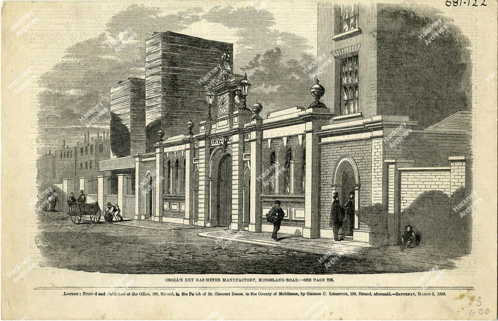 Croll’s Gas meter Co. LTD, Kingsland Road, Hackney, 1859.