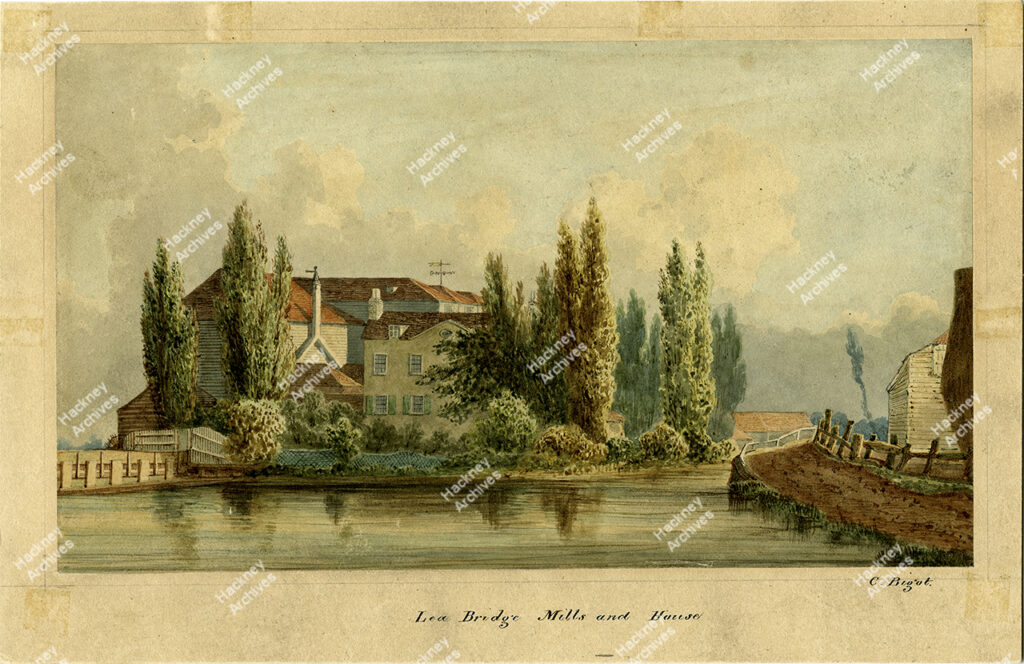 Lea Bridge Mills, Hackney, c.1850.