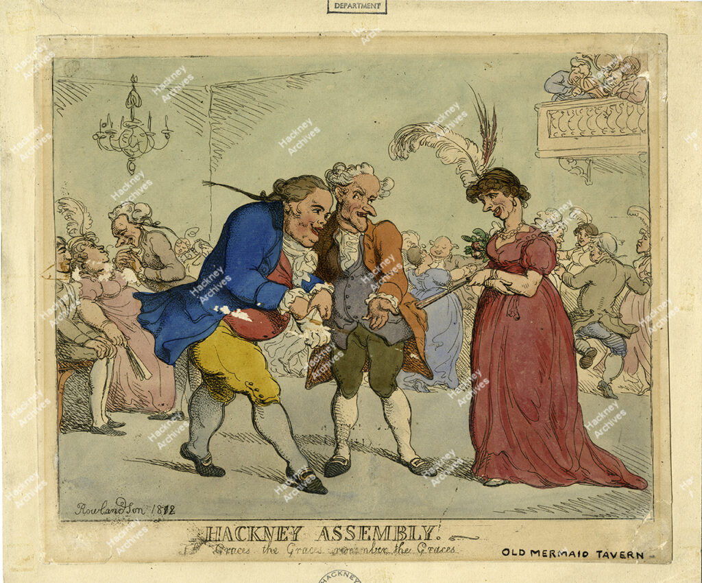The Hackney Assembly. The Graces, The Graces, remember The Graces’, The Old Mermaid Tavern, Hackney, c.1812.