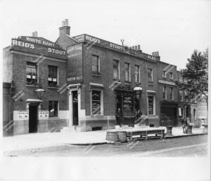 The White Hart public house, Lower Clapton Road, Hackney, c.1884.
