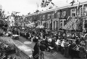 Silver Jubilee of HRH Queen Elizabeth II. Street parties on June 6 & 7, 1977: Navarino Road: Darnley Road; Nightingale Estate; Dunlace Road; Pedro Street; Trowbridge Estate; Spring Hill; Warneford Street; Poole Road/Valentine Road; Harrowgate Road.