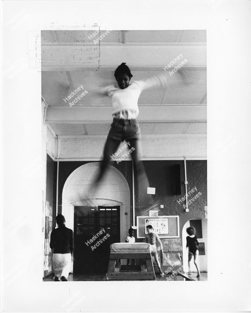 Gymnastics, Gainsborough Primary School, Hackney. 1978.