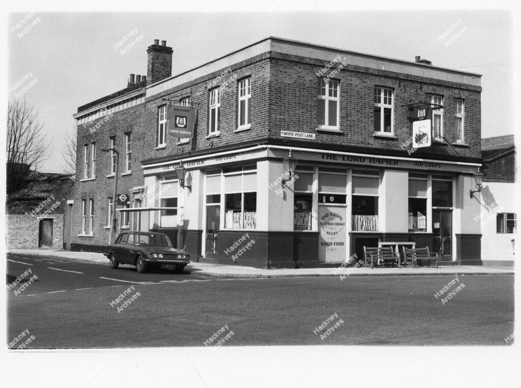 The Lord Napier public house, White Post Lane, Hackney Wick. 1984