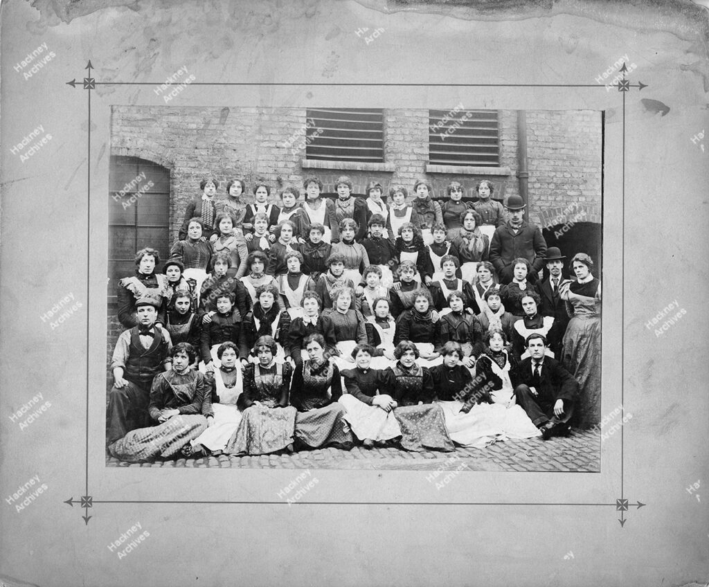 Thomas Briggs Ltd, tent makers 2-4 southgate Rd, group photograph of staff, c.1900.