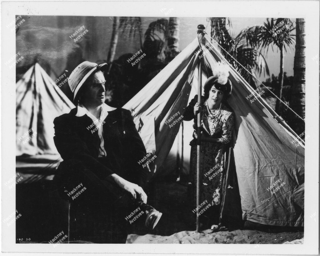Still from ‘Abroad’ with Jack Warner and Kathleen Harrison, Gainsborough Film Studios, Poole Street, Hoxton, Hackney. Early 1930s