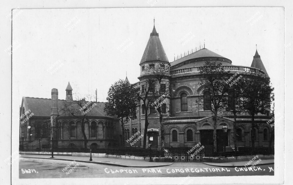 Clapton Park Congregational Church, at Powerscrodt Road junction, Hackney c.1930.
