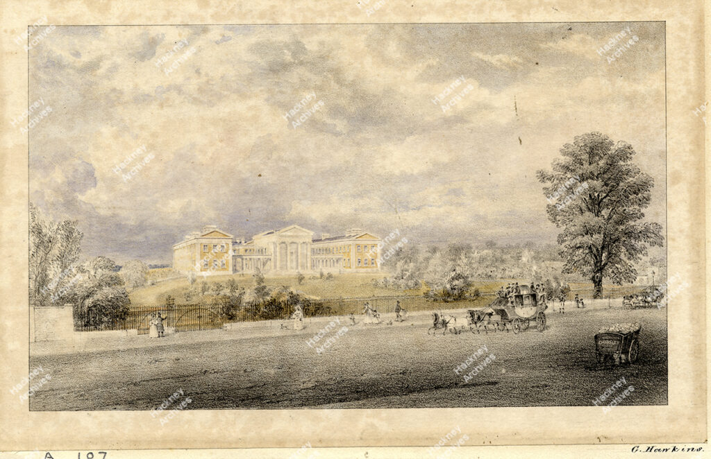 Watercolour of London Orphan Asylum of G. Hawkins, Hackney Road, Hackney, c.1830.