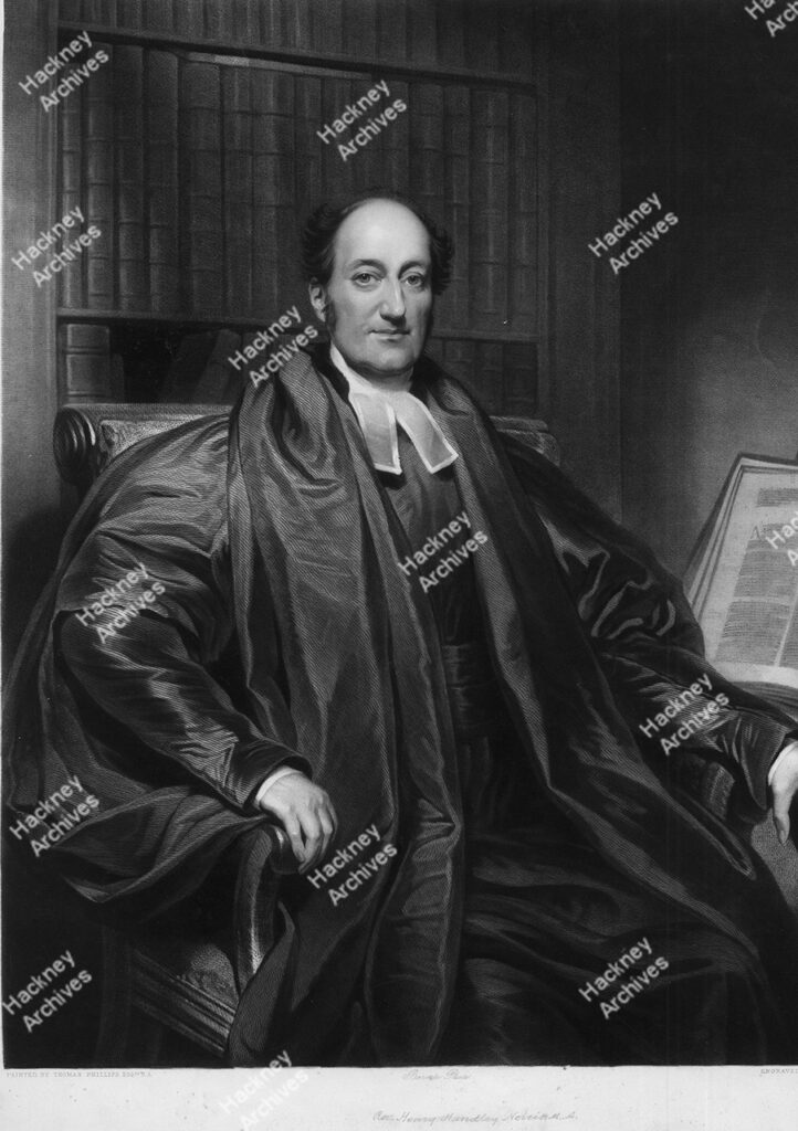 Rev. Henry Handley Norris, seated in clerical robes, 1820.