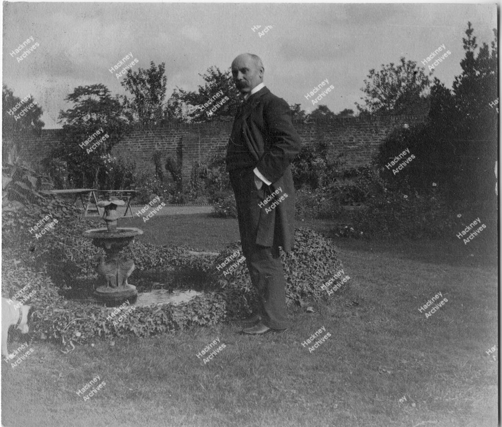 Dr. Hunt at Cedar House, Stamford Hill, Hackney, c.1900.Dr. Hunt was the partner of the owner of Cedar House, Dr. Charles Veling.
