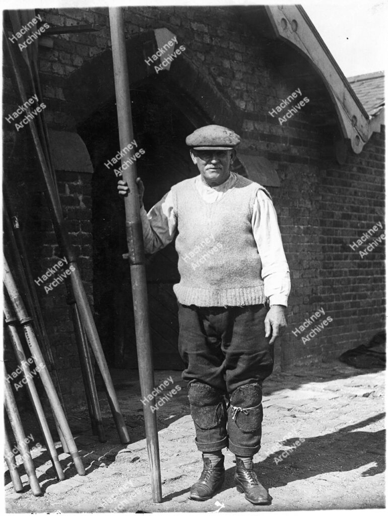 Jacob Tyrell outside his boat house, c.1935.