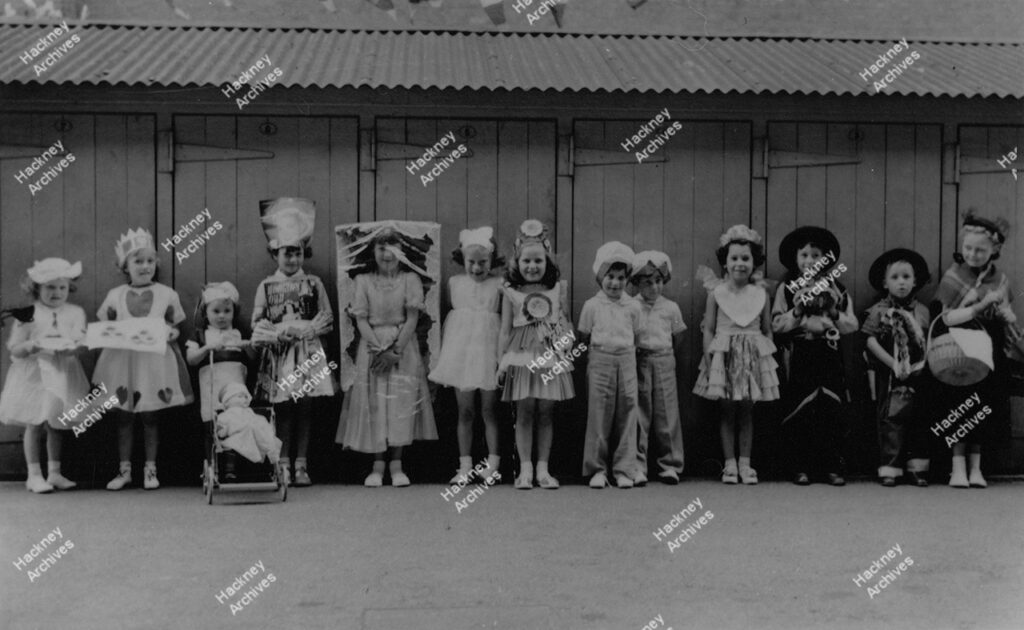 Children in fancy dress, 1955.
