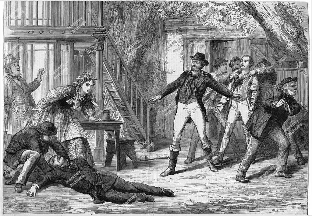Illustration from “sentenced to Death”. The Illustrated London News, 27th Nov 1875. As performed at The Grecian Theatre Shepherdess Walk, Hoxton.