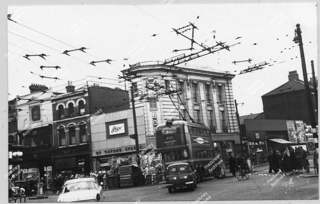 Dalston Junction, with trolley bus. 1959.