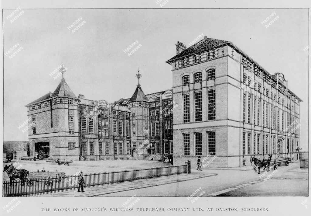 Marconi Wireless Telegraph Co. LTD, Tyssen Street, Dalston, Hackney, c.1905.