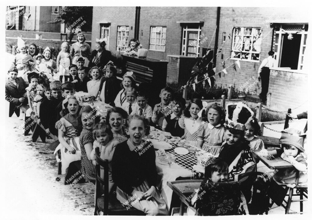 Coronation Party Woodberry Down Estate. Photographic copy of an original, 1953.