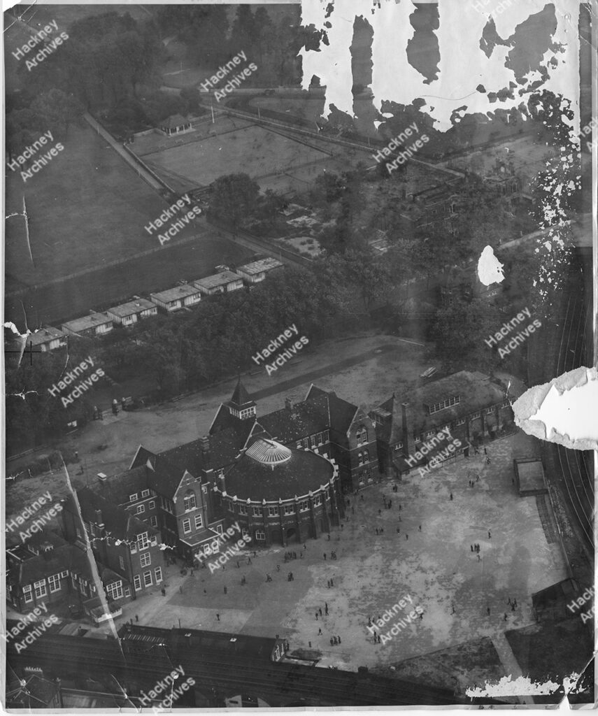 Aerial view of Hackney Downs School, Downs Park Road, Clapton, Hackney, c.1950.