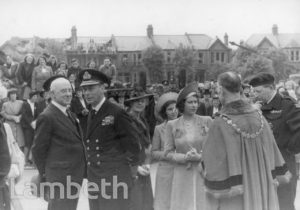 ROYAL VISIT, SUNNYHILL SCHOOL, STREATHAM : WORLD WAR II