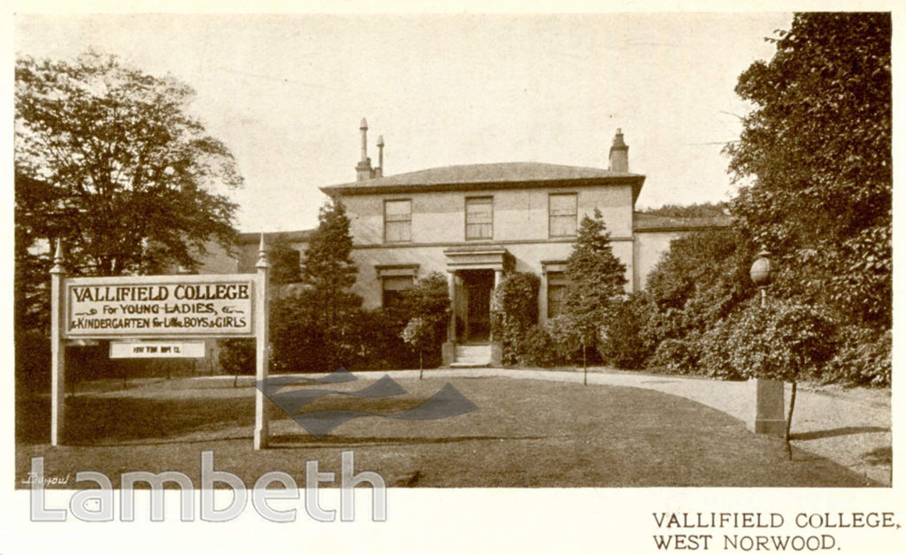 VALLIFIELD COLLEGE, NORWOOD ROAD, WEST NORWOOD