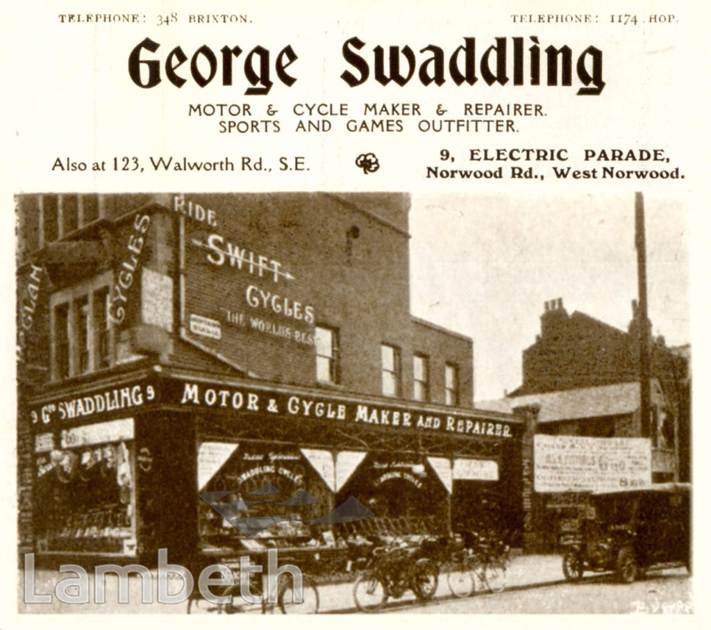 GEORGE SWADDLING, NORWOOD ROAD, TULSE HILL : ADVERTISEMENT