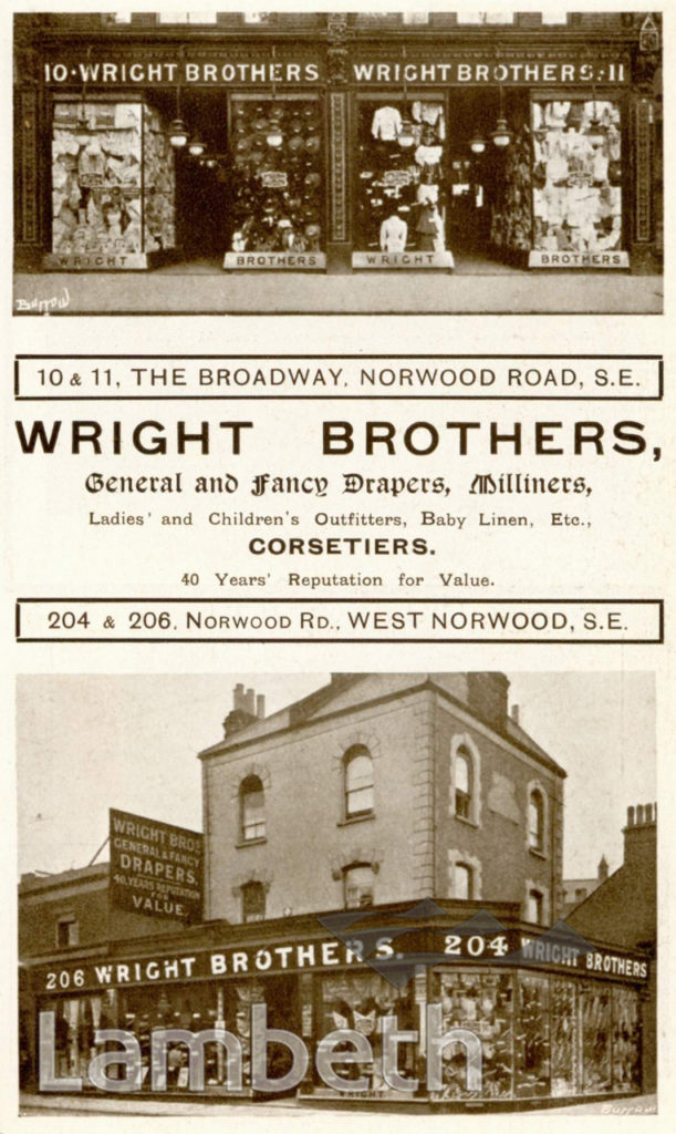 WRIGHT BROTHERS, WEST NORWOOD : ADVERTISEMENT