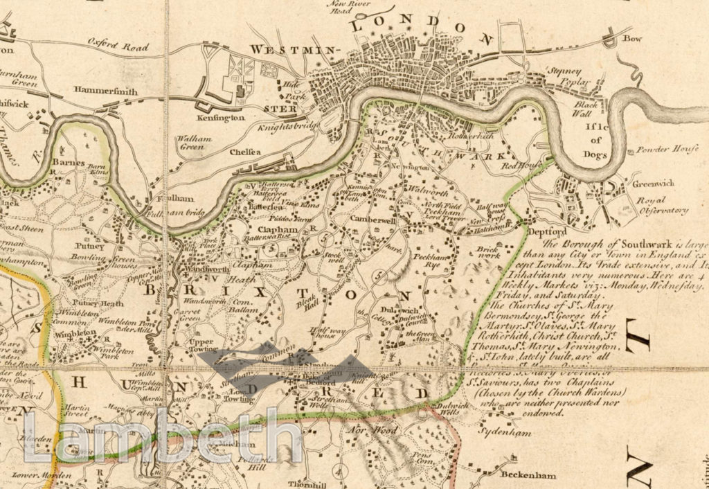 ‘BRIXTON HUNDRED’, EXTRACT FROM MAP OF SURREY COUNTY