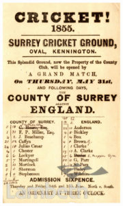 SURREY CRICKET GROUND, OVAL, KENNINGTON : HANDBILLS