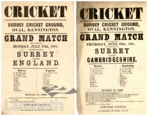 SURREY CRICKET GROUND, OVAL, KENNINGTON : HANDBILLS