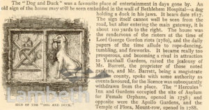 DOG AND DUCK SIGN, LAMBETH ROAD,  LAMBETH