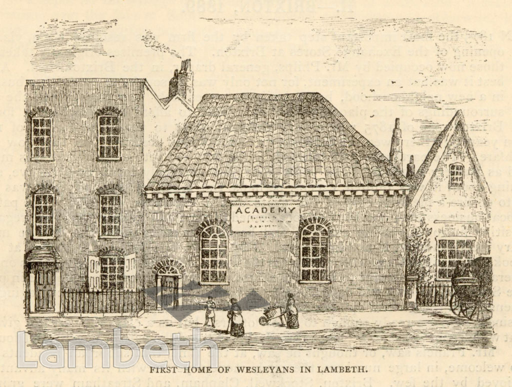 ‘FIRST HOME OF WESLEYANS’, LAMBETH MARSH, WATERLOO