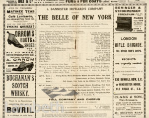 KENNINGTON THEATRE, KENNINGTON : PROGRAMME
