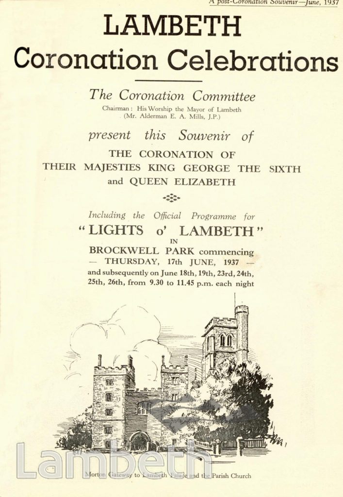 LAMBETH CORONATION CELEBRATIONS : PROGRAMME